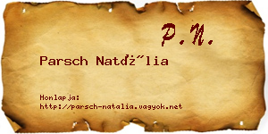 Parsch Natália névjegykártya